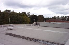 Building's flat roof